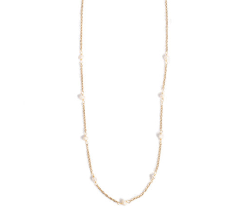 A&C halskjede med minityr-perler, gull/ferskvannsperler
