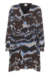 Kaffe KAsusana Short Dress, brun/blå mønstret