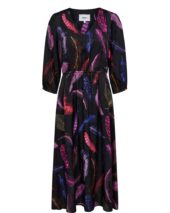 Nümph NuWinnie Dress, mønstret kjole, sort/lilla