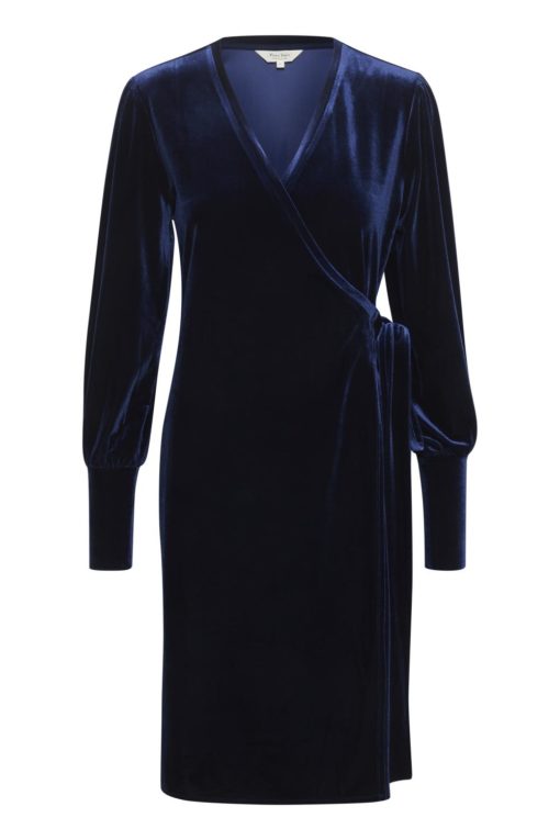 Part Two Vanilla Dress, marineblå speilfløyl