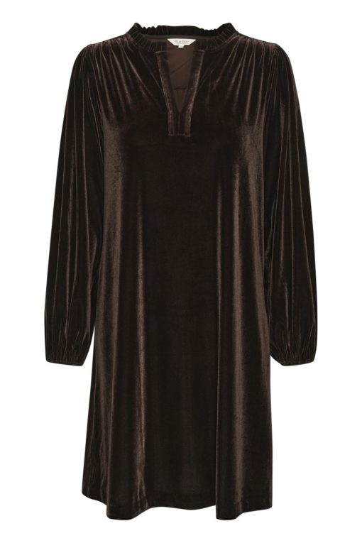 Part Two Dritas Dress, mørk brun speilfløyl