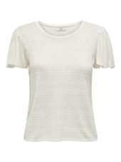 JDY Solis Daisy S/S Pullover Knit, offwhite