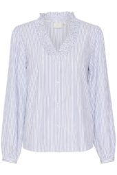 Kaffe KAmaibritt Shirt, skjortebluse, hvit/blå stripet
