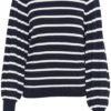 Kaffe Stripe Knit Pullover, marineblå/stripet