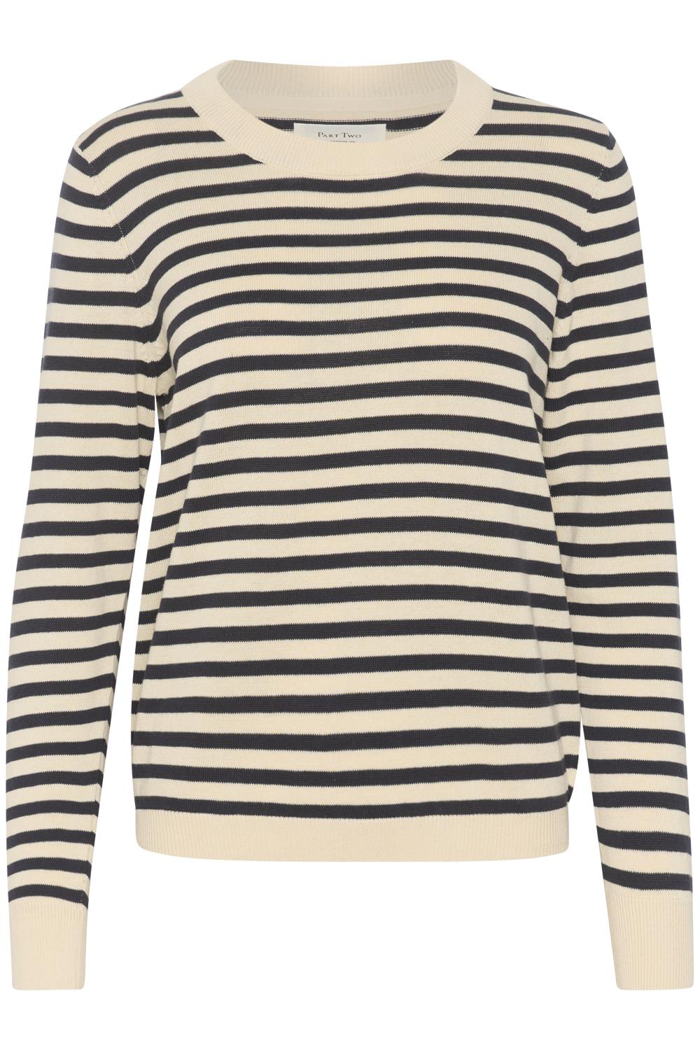 Part Two Gertie Pullover, stripet marineblå/offwhite