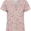Part Two Gesinas T-shirt, hvit/rosa blomstret