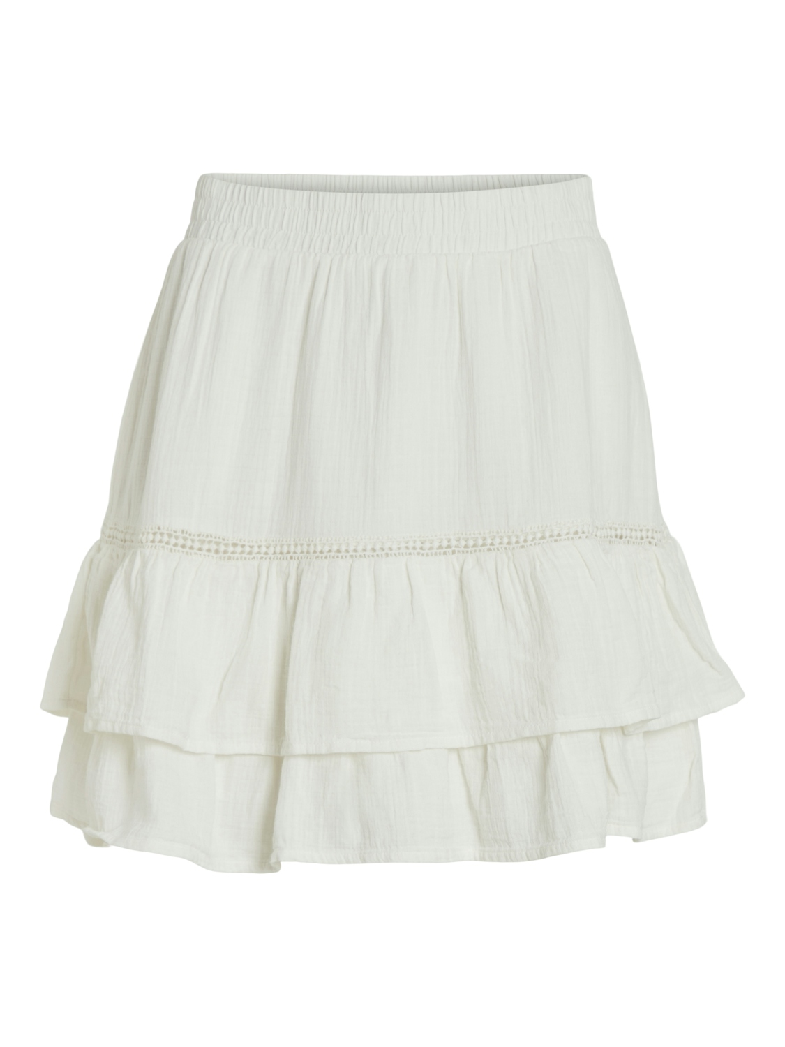 Vila Vitovan Flounce Skirt, offwhite
