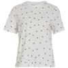 Vila Visybil Flow EMB S/S T-shirt, offwhite/sort