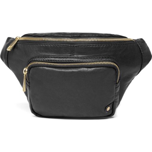 Depeche Bumbag Vinatge Look, sort skinn