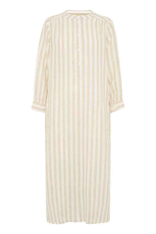 Part Two Alia Dress, Pure Linen, beige/stripet