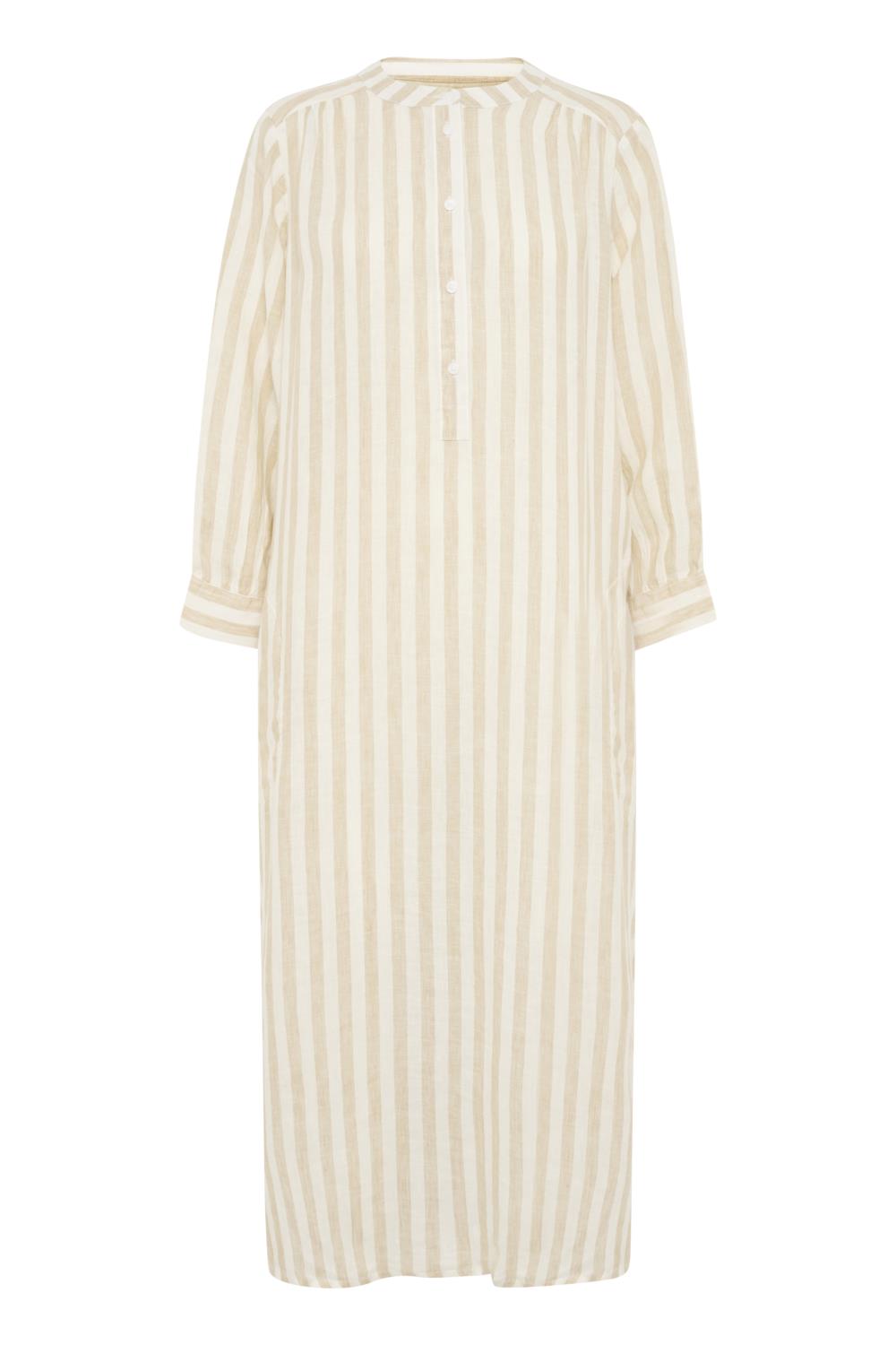 Part Two Alia Dress, Pure Linen, beige/stripet