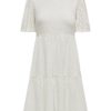 JDY Carla Cathinka S/S Dress JRS, offwhite