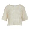 Vila Viodetti Boatneck cropped 2/4 top, lys beige blonde