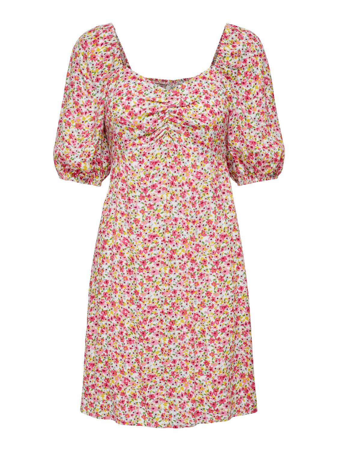 JDY Daisy S/S Dress, rosa/blomstret