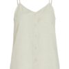 Vila ViPrisilla Button Singlet, lys beige