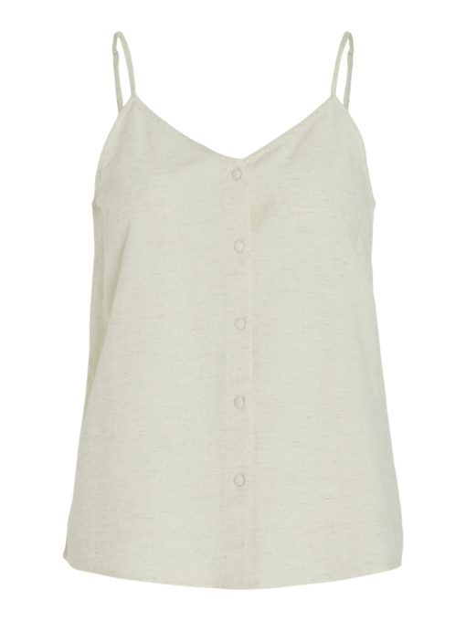 Vila ViPrisilla Button Singlet, lys beige