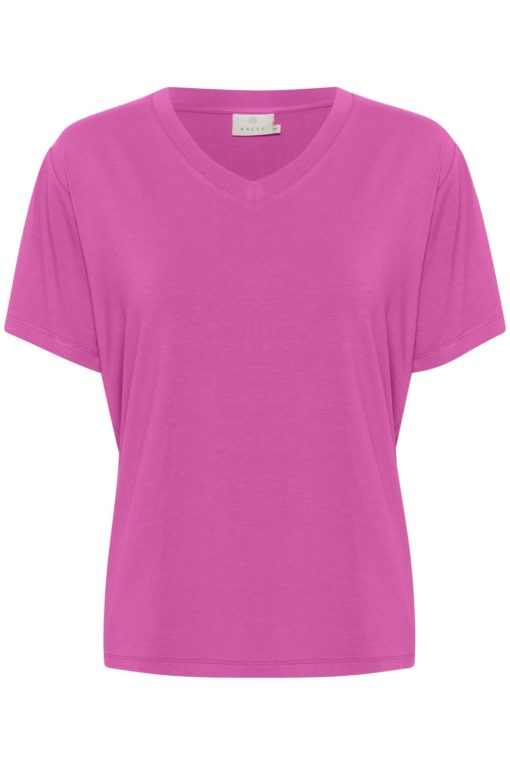 Kaffe KAfrida V-neck T-shirt, rosa