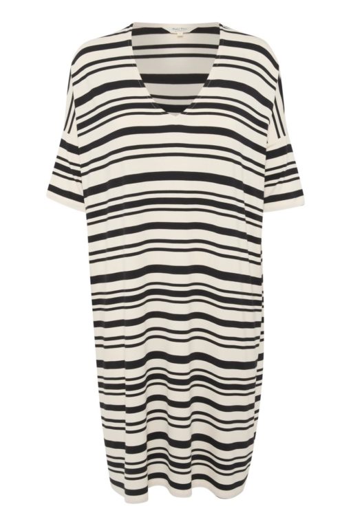 Part Two Gericka Dress, offwhite/sort stripet