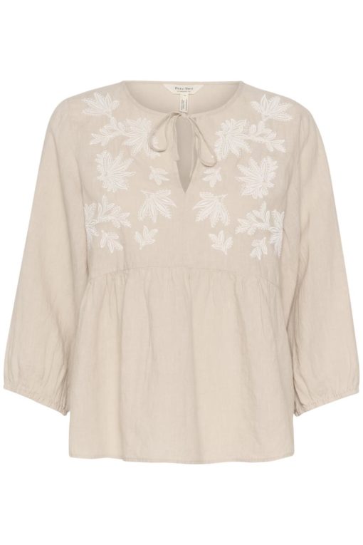 Part Two Gwendian Blouse, beige m/broderi