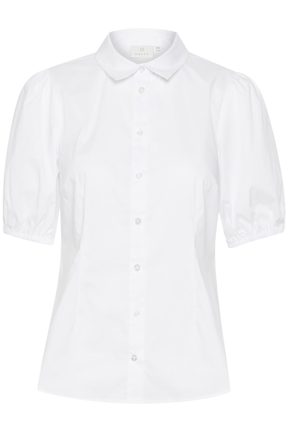Kaffe KAnicoline Shirt, kortermet skjorte, hvit