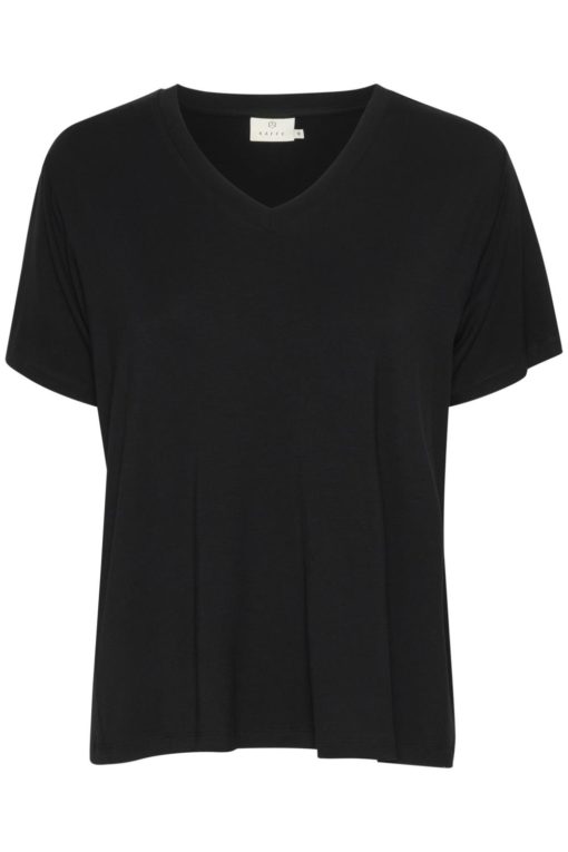 Kaffe KAfrida V-neck T-shirt, sort