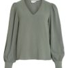 Vila Vigaja L/S V-neck Top, grønn