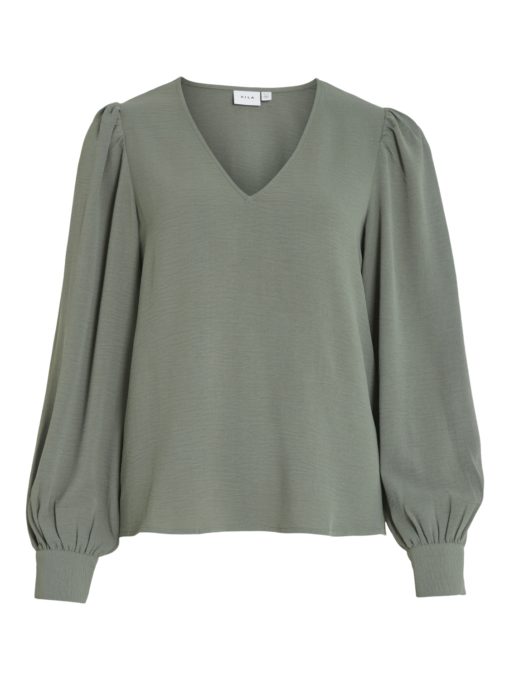 Vila Vigaja L/S V-neck Top, grønn