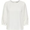 JDY Lion 3/4 Pleat O-neck Top, offwhite