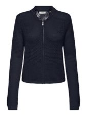 JDY Tikka Ivy L/S Short Zip Cardigan, marineblå