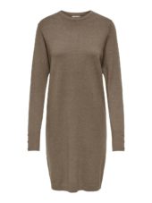 JDY Malou L/S O-neck Button Dress, lysbrun