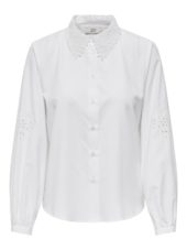 JDY Alex L/S Embr Shirt, hvit