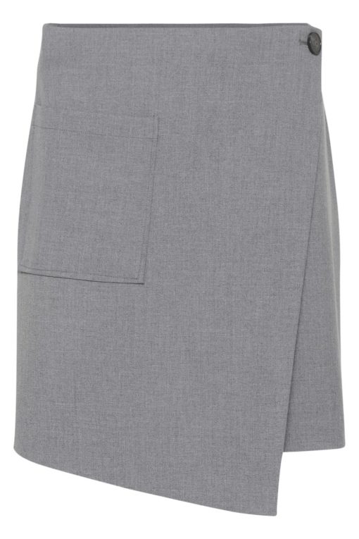 Kaffe KAeden Wrap Skirt, grå