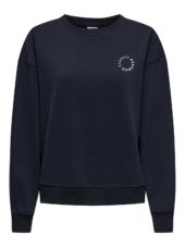 JDY Sally L/S O-neck Sweat JRS, marineblå