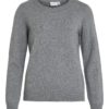 Vila Viril O-neck Knit Pullover, grå