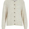 Vila Vijulaja O-neck Cardigan, lys beige