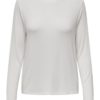 JDY Como l/s Bamboo O-neck, offwhite