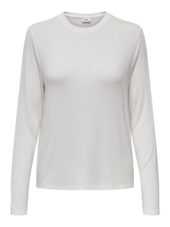 JDY Como l/s Bamboo O-neck, offwhite