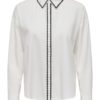 JDY Lorenzo l/s Embrodery Shirt, offwhite