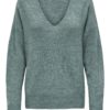 JDY Ellanora l/s V-neck pullower, mørk sjøgrønn