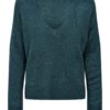 JDY Elanora l/s V-neck Pullover, sjøgrønn