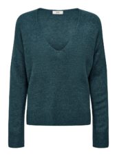 JDY Elanora l/s V-neck Pullover, sjøgrønn