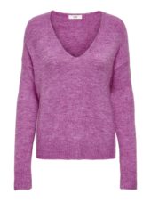 JDY Elanora l/s V-neck Pullover. rosa