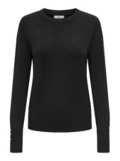 JDY Malou l/s Button Pullover, sort