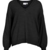 Vila Vicomfy l/s V-neck Oversize Pullover, sort