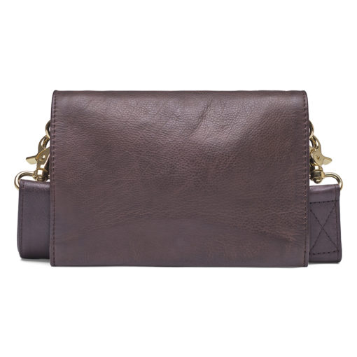 Depeche Clutch, liten skinnveske, mørk brun