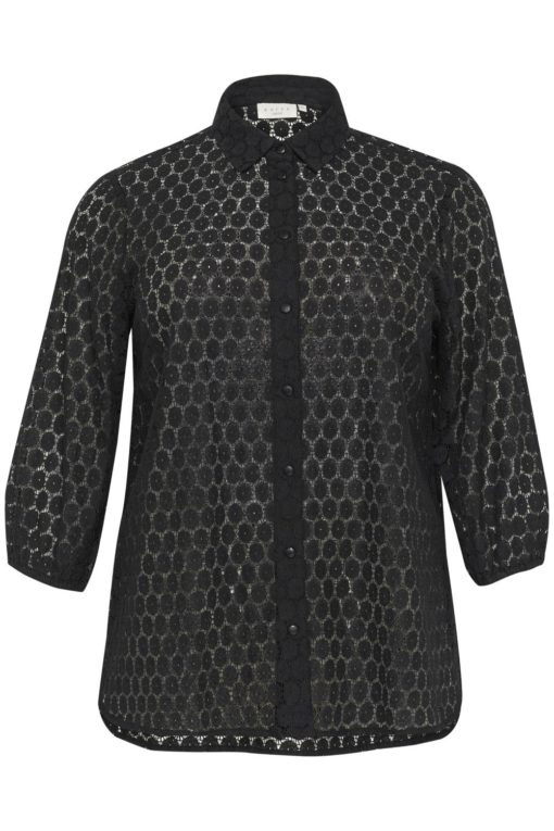 Kaffe Cure KClorena Lace Shirt, sort