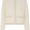 Kaffe KAellery Knit Cardigan, stripet beige/offwhite