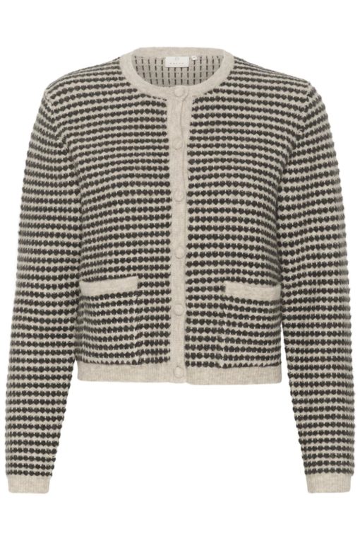 Kaffe KAellery Knit Cardigan, sort/beige