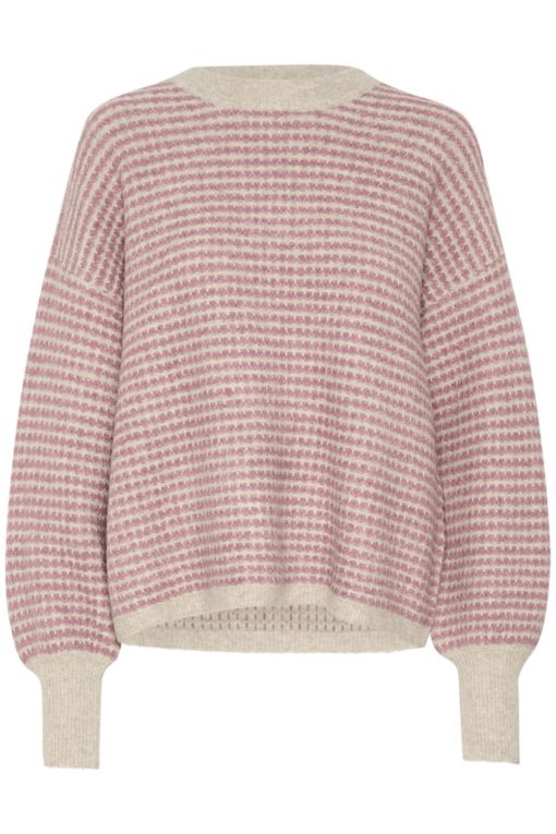 Kaffe KAellery Knit Pullover, beige/rosa