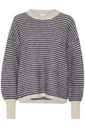 Kaffe KAellery Knit Pullover, beige/blå